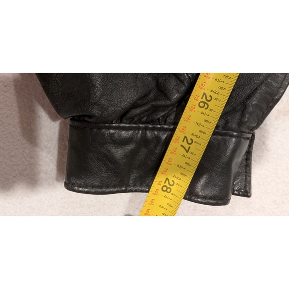 Comint Vintage Black Leather Batwing Bomber Jacket 80s Made in Argentina Medium - Picture 4 of 6